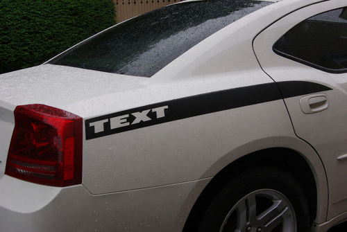 Aangepaste tekst achterspatbordstrepen vinylstickers decals passen op Dodge Charger 5747