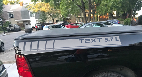 Aangepaste Tekst Achterste Achterzijde Grafische Vinyl Strepen 2023 passend voor Dodge Ram 1500 5.7 L
