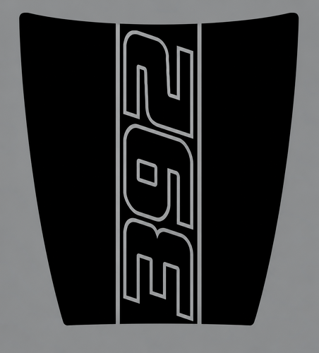 392 Daytona Style Outline Center Panel — Vinylsticker (motorkap) voor Dodge Charger 2015-2018