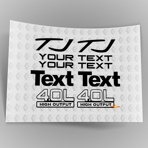 Aangepaste TJ 4.0L High Output Zij Vinyl Decal Sticker voor Jeep Wrangler