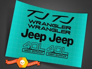 Jeep Wrangler Sport 4.0 hoog vermogen STICKERS DECALS KIT YJ TJ