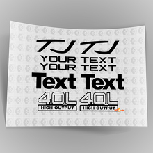 Jeep Wrangler Sport 4.0 hoog vermogen STICKERS DECALS KIT YJ TJ 3