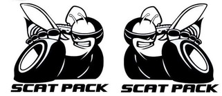 2 X Dodge Challenger Scat Pack 392 HEMI Shaker Hood Stickers Decals Embleem Scatpack