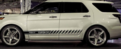 CUSTOM TEKST Vinyl Decal Kit voor lagere deur- en dorpelstripes voor Ford Explorer 2010 2011 2012 2013 2015 2016 2018