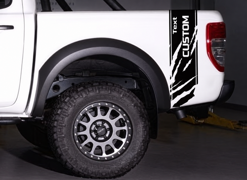 Tekst CUSTOM Klauw Strepen Portier Vinyl Decal Sticker voor Ford Ranger