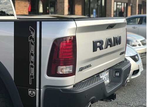Rebel Lettering Hemi Logo Strepen Zijwand Vinyl Decal Sticker voor Dodge Ram 1500