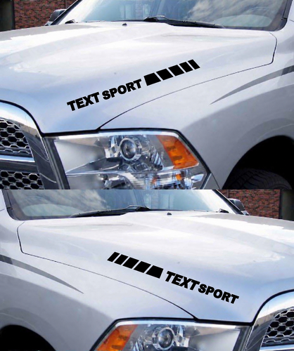 Custom Text Sport Motorkap Vinyl Stickers Decals Racestrepen geschikt voor Dodge Ram 1500 2500 Rebel