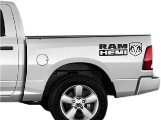 Hemi Dodge Ram x2 Vinyl Decals Stickers, logo achterzijbed, Mopar 5.7 Liter RT