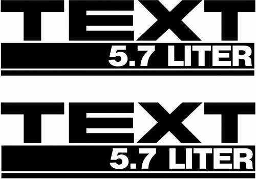 TEXT 5.7 LITER Twin Block Lettering Universele Vinyl Decal Sticker voor Dodge