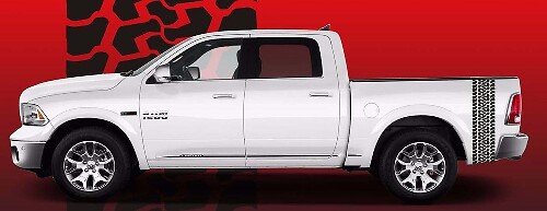 Bandenprofiel Strepen Bedside Vinyl Decal Sticker voor RAM 1500