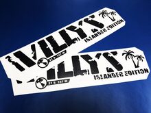 2x Jeep Wrangler Willys eilandbewoner Hood Decal Stickers graphics 2