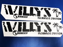 2x Jeep Wrangler Willys eilandbewoner Hood Decal Stickers graphics 3
