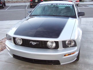 05-09 Mustang Motorkap Blackout Met Krijtstrepen Sticker Grafische Strepen