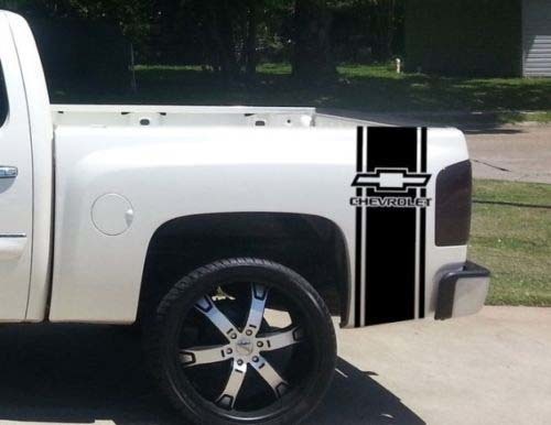 Aangepaste Truck Chevrolet Bed Stripe Sticker Decal Set van (2) voor Chevy Pickup
