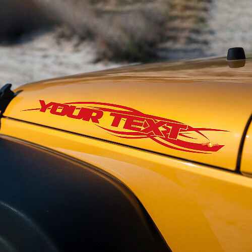 Aangepaste tekst met tribaal patroon motorkap vinyl decal sticker voor Jeep Wrangler 1997-2018