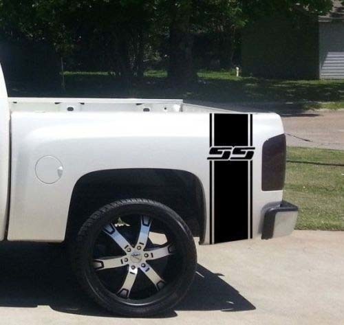 SS Logo Outline Strepen Vinyl Sticker voor Chevrolet Silverado