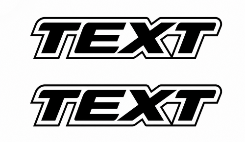 TEXT Outline Block Lettering Pair Universeel Vinylsticker voor Ford F-150 2009-2017