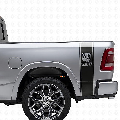 RAM-logo achterzijstrepen vinyl sticker voor Dodge Ram 1500-3500