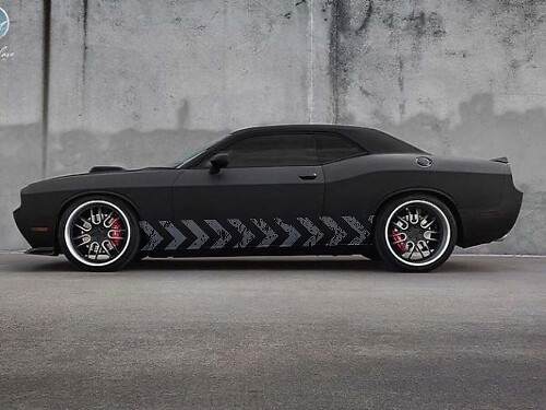 Versleten Pijlenstijl Strepen Zij Vinyl Decal Sticker voor Dodge Challenger