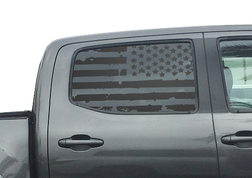 USA-vlag achterzijraam vinyl decal set voor Toyota Tacoma 2016-2018 Dubbele cabine