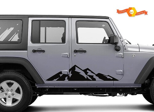 Mountain Style Zijvinylstickers voor Jeep Wrangler
