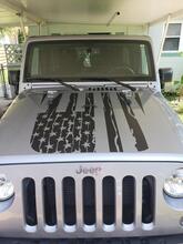 Verontruste American Flag Hood Decal - Jeep wrangler 2