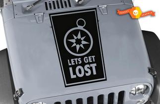 Let's Get Lost Hood vinyl sticker sticker - Past op elke kap - Jeep wrangler