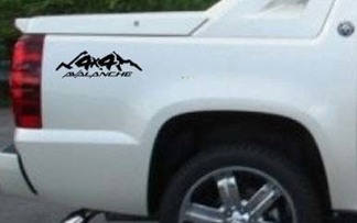 Zwarte Chevy Avalanche 4x4 Truck Bed Side Stripes Decal Set Custom Sizing