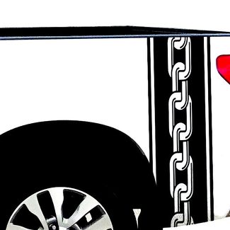 Chain Biker werk Bed Side Stripes vinyl Truck sticker - Ram Chevy Ford F150-TS13