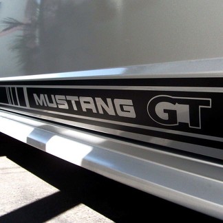 Set van 2: Rocker strepen sticker met Mustang GT letters 2000-2020 modellen