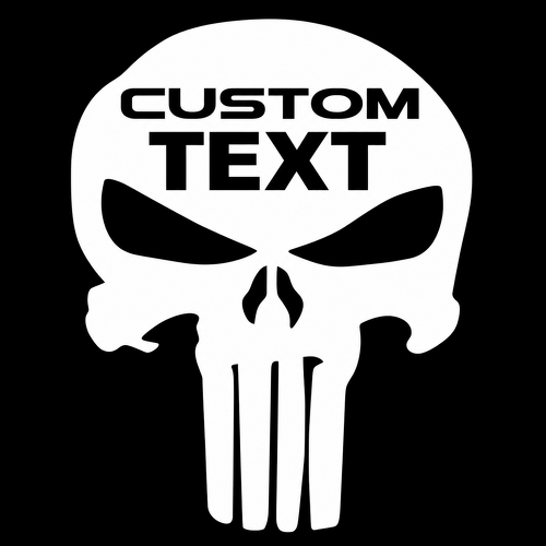 CUSTOM TEXT Long Tooth Skull Motorkap Vinylsticker voor Dodge Ram 1500