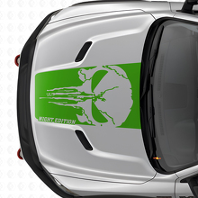 Punisher Skull Night Edition Motorkap Vinyl Sticker voor Dodge Ram_3