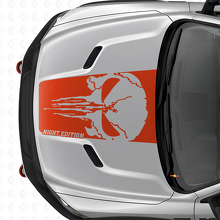 Punisher Skull Night Edition Motorkap Vinyl Sticker voor Dodge Ram_4