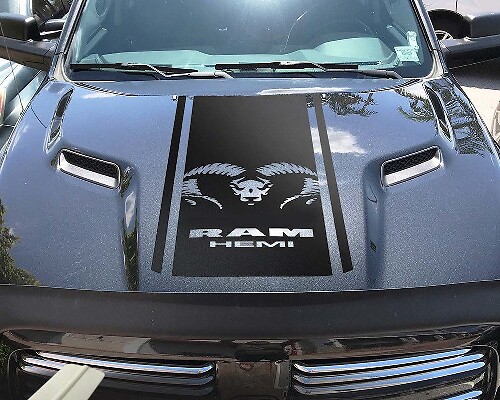 Rebel Hood Stripes Vinyl Sticker voor Dodge Ram 1500-3500