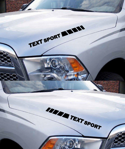 Aangepaste tekst sport motorkap racestrepen vinylstickers Rebel 2022 voor Dodge Ram 1500 2500