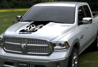 Hood vinyl sticker rally streep Dodge Ram 1500 graphics hemi mopar 5.7L design RT
