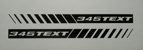 345 Hemi Style Custom TEXT Linear Stripes — Vinylsticker (motorkap) voor Dodge Charger