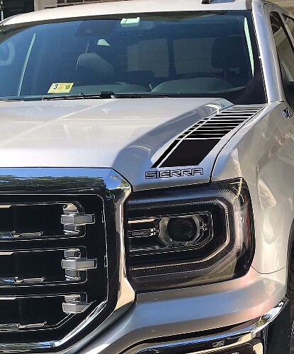 Ruitpatroon Motorkap Strepen Vinyl Decal Kit Voor GMC Sierra