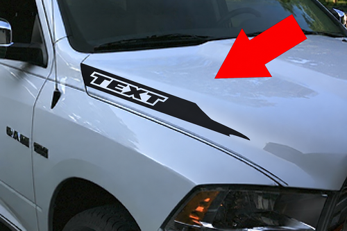 TEXT Motorkapspies Paar Motorkap Vinyl Decal Sticker voor RAM 1500 2022