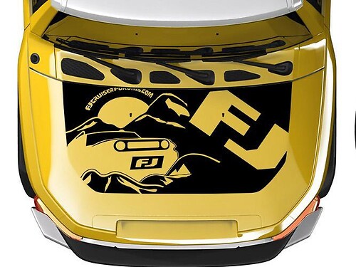Mountain Style Motorkap Vinyl Decal Sticker voor Toyota FJ Cruiser