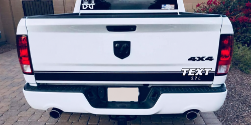 Aangepaste Tekst Achterklep Streep Sticker Decal voor Dodge Ram 1500 2000–2018