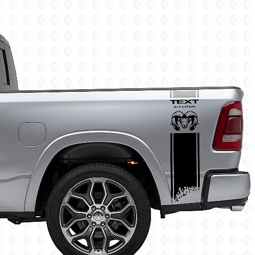 5.7L Custom Hemi Bed Side Strepen Vinyl Decal Set Dodge Ram 1500-3500