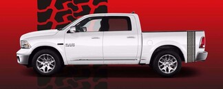 Dodge Ram 2009-2018 HEMI MOPAR SPORT BIG HORN Bandenprofiel Vrachtwagen Bed Sticker Set