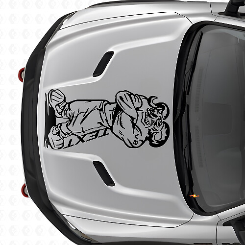 Gangster Rebel V8 met op maat gemaakte tekst motorkap vinyl sticker voor Dodge Ram Truck