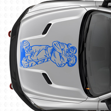 Gangster Rebel V8 met op maat gemaakte tekst motorkap vinyl sticker voor Dodge Ram Truck_2