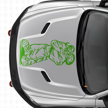 Gangster Rebel V8 met op maat gemaakte tekst motorkap vinyl sticker voor Dodge Ram Truck_3