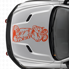 Gangster Rebel V8 met op maat gemaakte tekst motorkap vinyl sticker voor Dodge Ram Truck_4