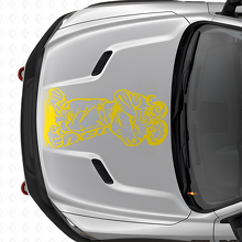 Gangster Rebel V8 met op maat gemaakte tekst motorkap vinyl sticker voor Dodge Ram Truck_5
