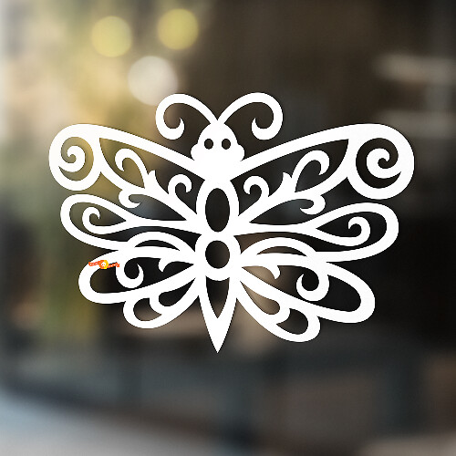 Lacy Vlinder Silhouet Universele Vinyl Decal Sticker