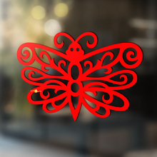 Lacy Vlinder Silhouet Universele Vinyl Decal Sticker_3